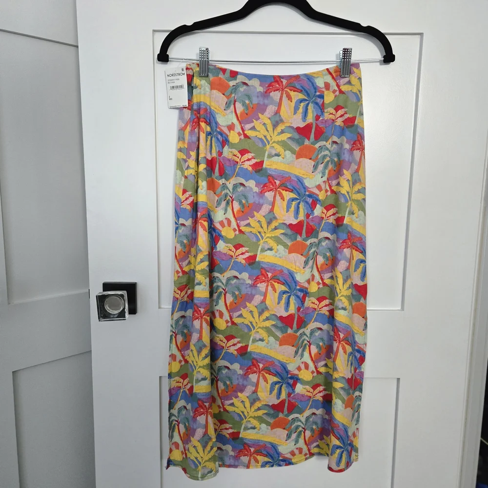 NWT Marine Layer Size 2 Multicolor Tropical Maxi Skirt
